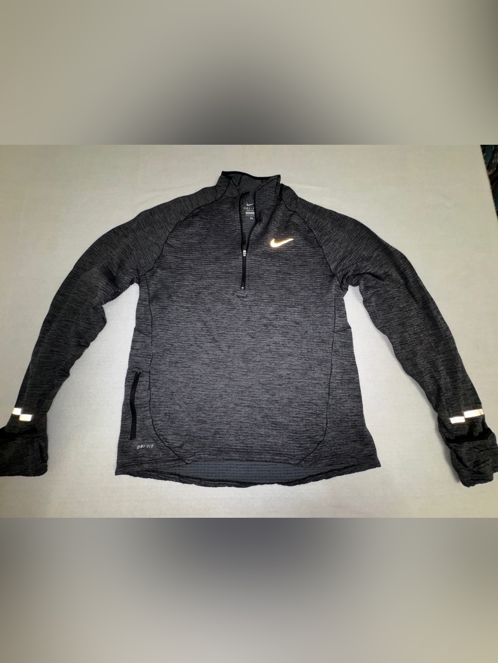 Nike women's Black Heather Quarter-Zip Performance Jacket